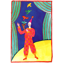 Clown with Birds